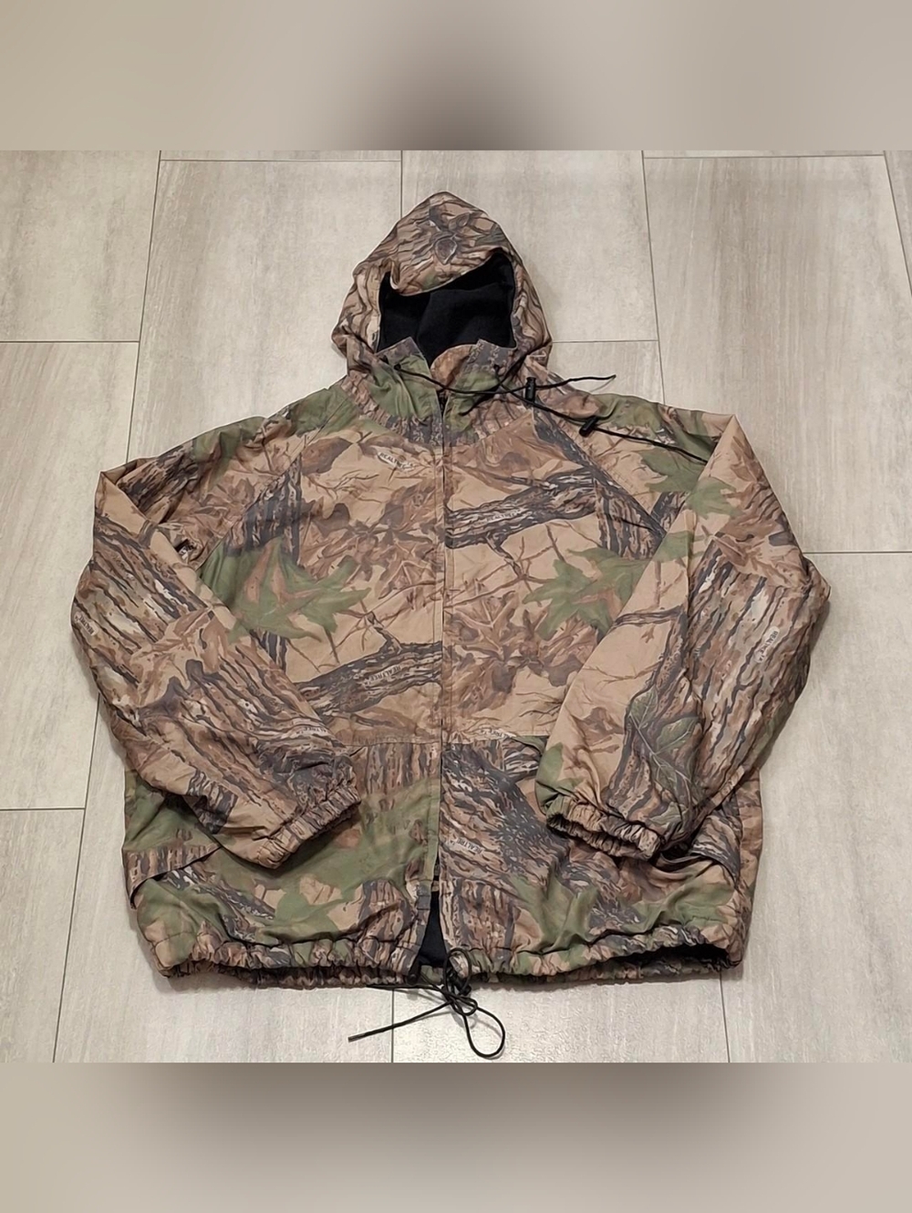 Vintage Walls Camo Jacket Mens XL Waterproof Wind Proof Hooded Hunting Zip